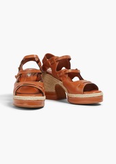 Zimmermann - Topstitched leather espadrille sandals - Brown - EU 39