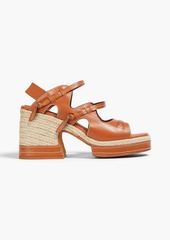 Zimmermann - Topstitched leather espadrille sandals - Brown - EU 39