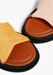 Zimmermann - Topstitched leather sandals - Brown - EU 39