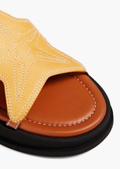 Zimmermann - Topstitched leather sandals - Brown - EU 36