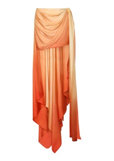 Zimmermann - Tranquility Draped Silk Mini Skirt - Orange - 0 - Moda Operandi