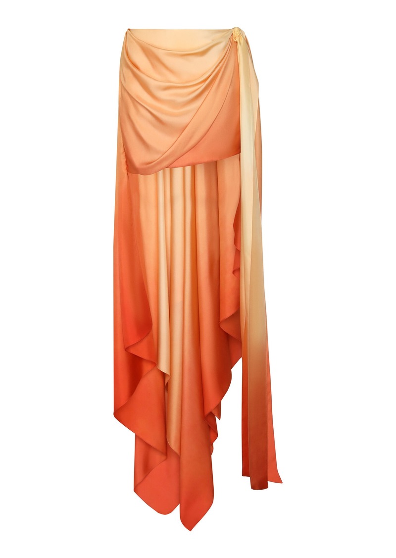 Zimmermann - Tranquility Draped Silk Mini Skirt - Orange - 0 - Moda Operandi