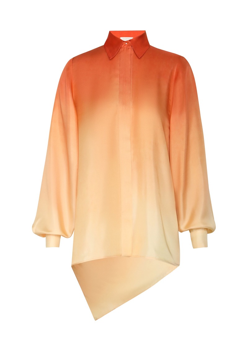 Zimmermann - Tranquility Draped Silk Shirt - Orange - 0 - Moda Operandi