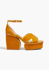 Zimmermann - Velvet platform sandals - Yellow - EU 41