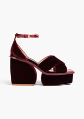 Zimmermann - Velvet platform sandals - Yellow - EU 41