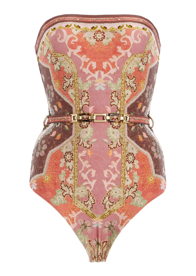 Zimmermann - Wylie Belted One-Piece Swimsuit - Orange - 2 - Moda Operandi