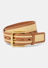 Zimmermann 30mm raffia and leather belt