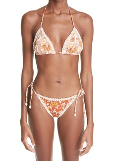 Zimmermann Andie Floral Crochet Two-Piece Swimsuit in Spliced at Nordstrom