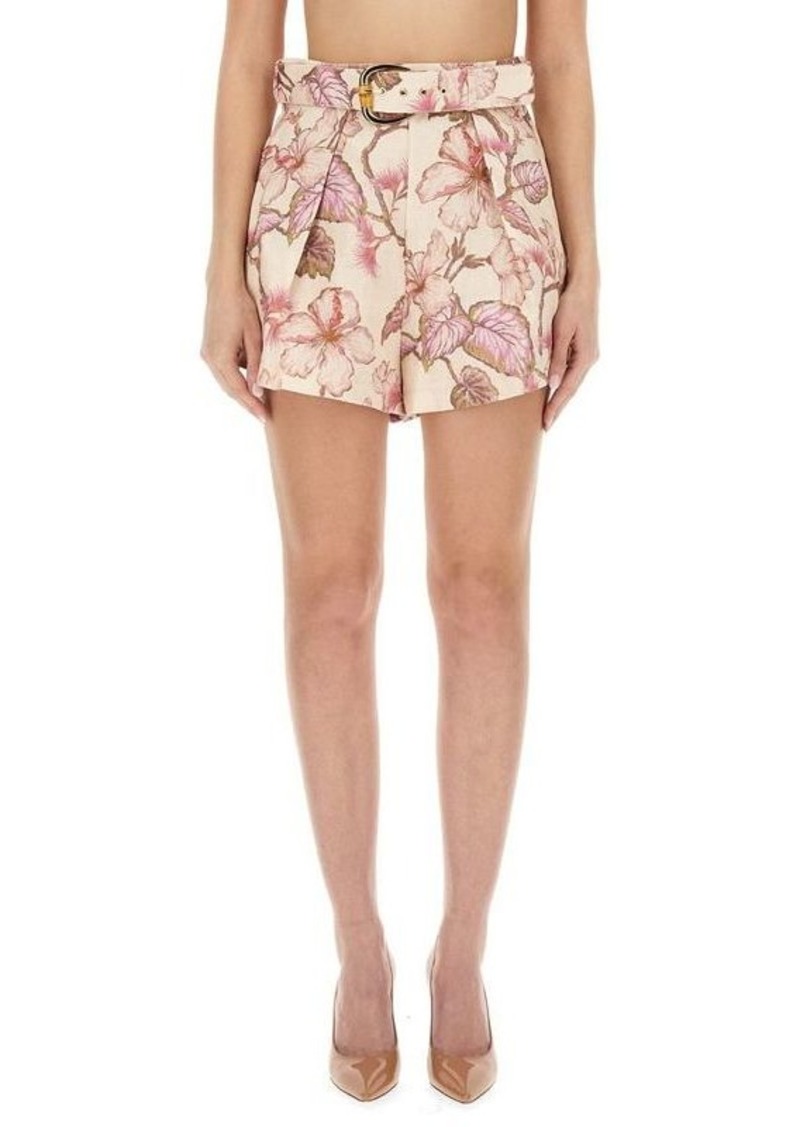 ZIMMERMANN BERMUDA SHORTS WITH FLORAL PRINT