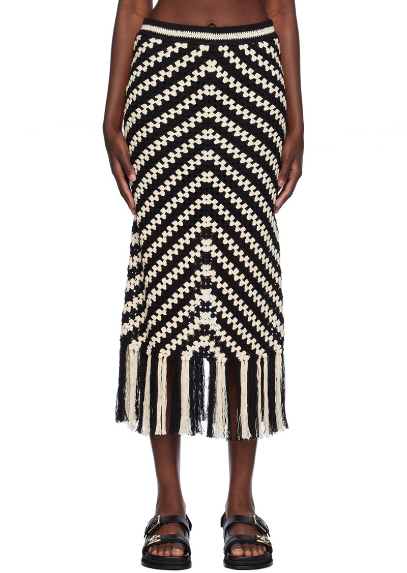 ZIMMERMANN Black & Off-White Halliday Maxi Skirt