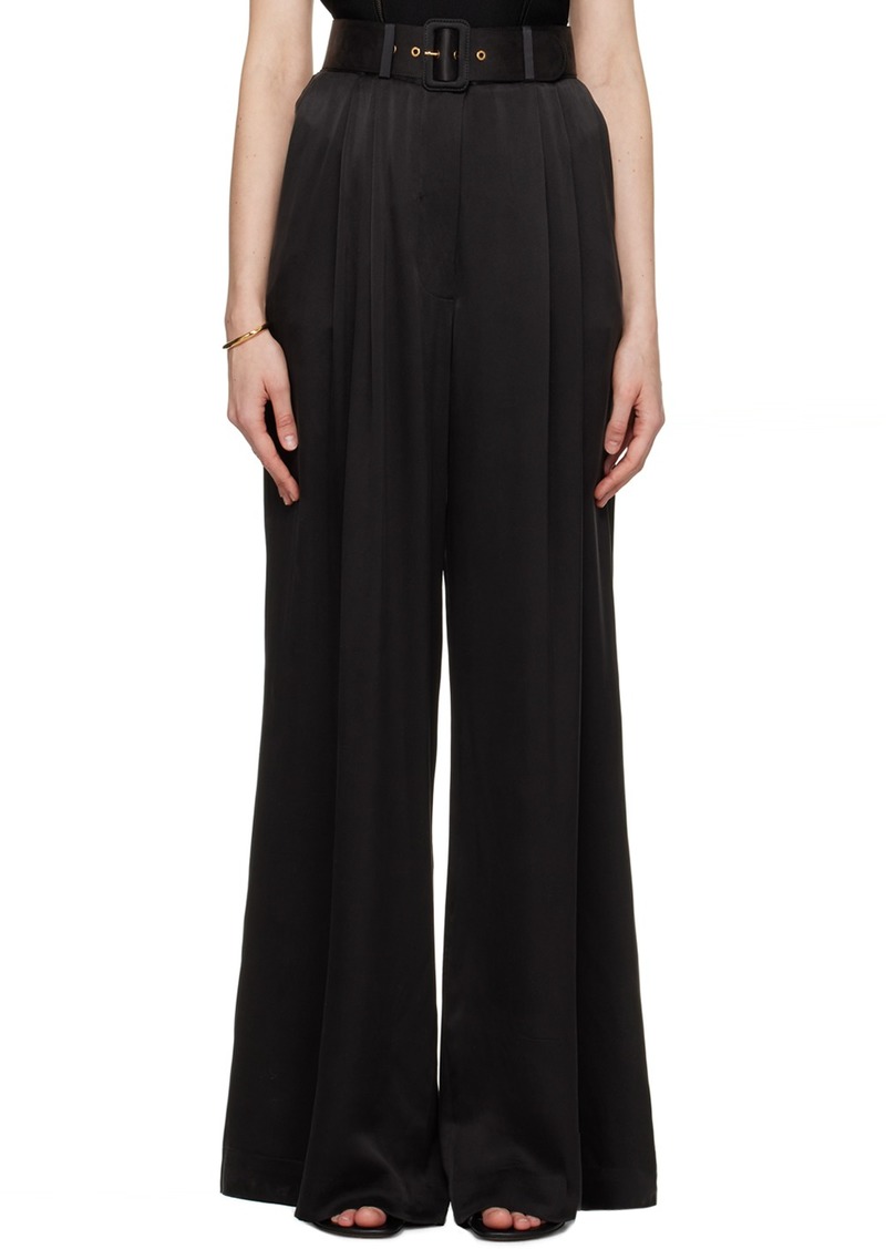 ZIMMERMANN Black Tuck Trousers