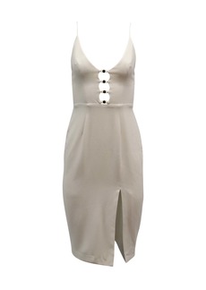 Zimmermann Button Detail Cut Out Dress in White Polyester