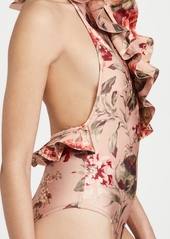 Zimmermann Cassia Frill Wrap One Piece Swimsuit