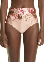 Zimmermann Cassia High Waist Floral Print Bikini Bottoms in Musk Floral at Nordstrom