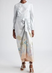 Zimmermann Dancer Print Draped Long Sleeve Silk Dress at Nordstrom