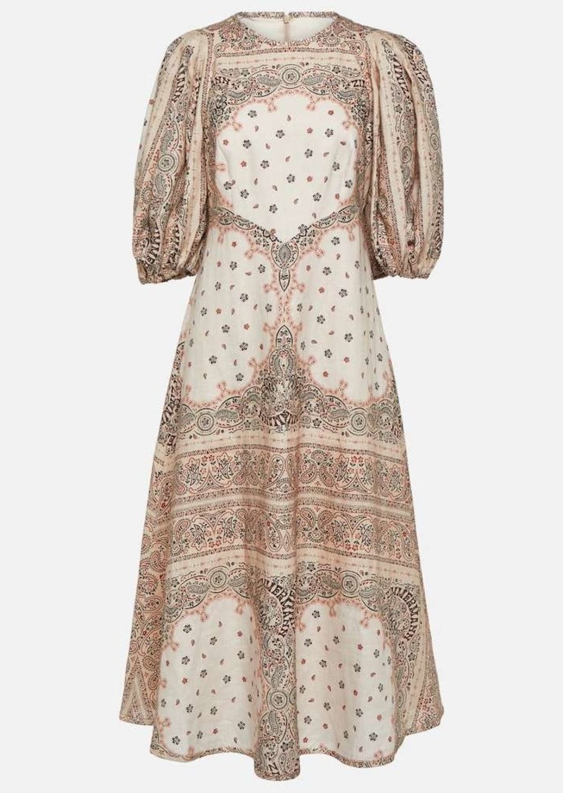 Zimmermann Day bandana linen midi dress