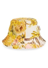 Zimmermann Floral Print Cotton Canvas Bucket Hat