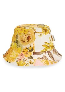 Zimmermann Floral Print Cotton Canvas Bucket Hat