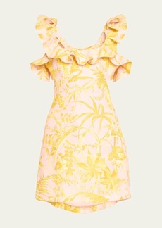 Zimmermann Golden Ruffle Mini Dress