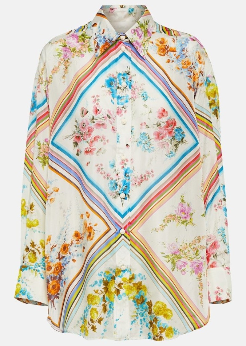 Zimmermann Halcyon floral silk blouse