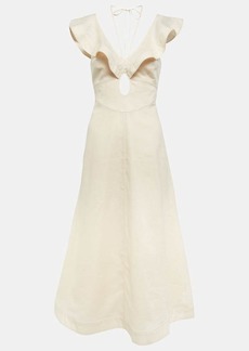 Zimmermann Halcyon Flutter linen midi dress