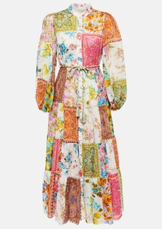 Zimmermann Halcyon patchwork cotton midi dress
