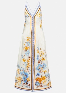 Zimmermann Halcyon printed linen midi dress