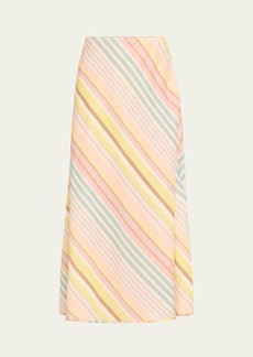 Zimmermann Halliday Striped Bias Maxi Skirt