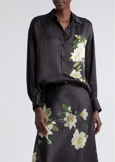 Zimmermann Harmony Floral Print Silk Button-Up Shirt