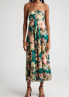 Zimmermann Lexi Tropical Floral Convertible Linen Midi Dress