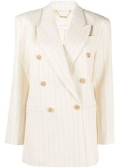 ZIMMERMANN LUMINOSITY PINSTRIPED DOUBLE-BREASTED BLAZER