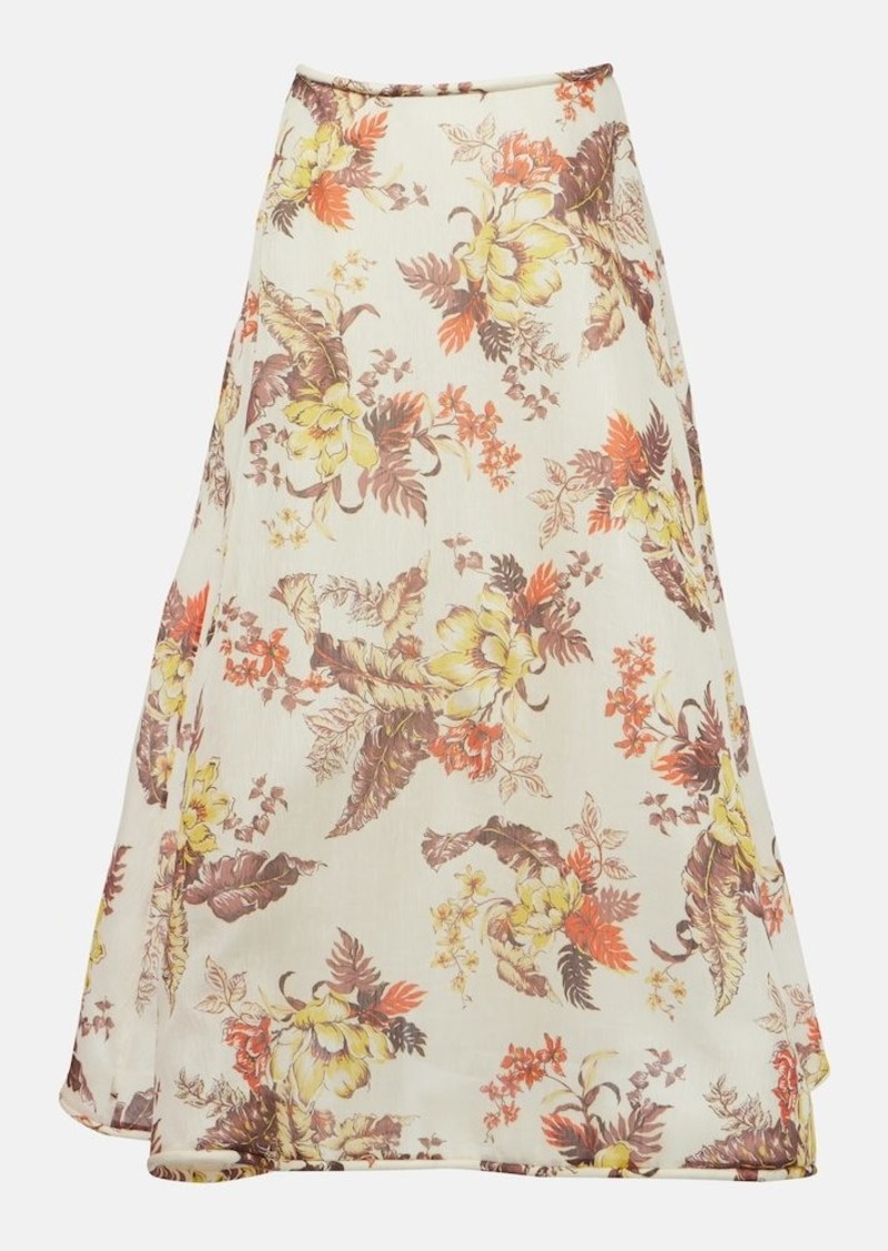 Zimmermann Matchmaker linen and silk maxi skirt