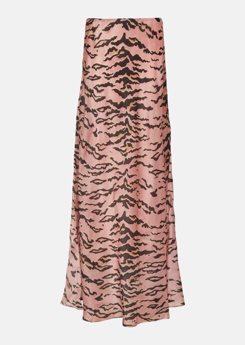 Zimmermann Matchmaker tiger-print silk maxi skirt