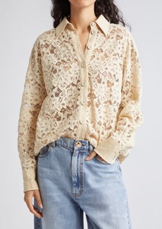 Zimmermann Natura Floral Lace Button-Up Shirt