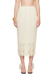 ZIMMERMANN Off-White Pleated Midi Skirt