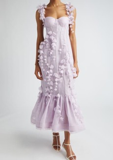 Zimmermann Petals Linen & Silk Corset Gown