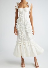 Zimmermann Petals Linen & Silk Corset Gown
