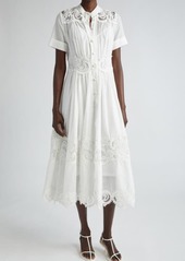 Zimmermann Pop Lace Trim Midi Shirtdress