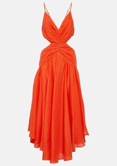 Zimmermann Raie cutout linen midi dress