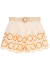 Zimmermann raie embroidered linen shorts