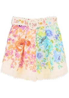 Zimmermann raie floral linen shorts