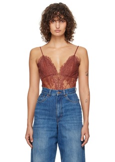 ZIMMERMANN Red Illustration Lace Teddy Bodysuit