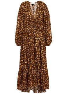 Zimmermann - Amelie gathered leopard-print silk crepe de chine maxi dress - Animal print - 00