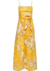 Zimmermann Woman Amelie Knotted Cutout Linen Maxi Dress Marigold