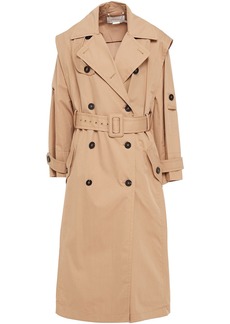 Zimmermann - Belted pleated cotton-blend twill trench coat - Neutral - 0