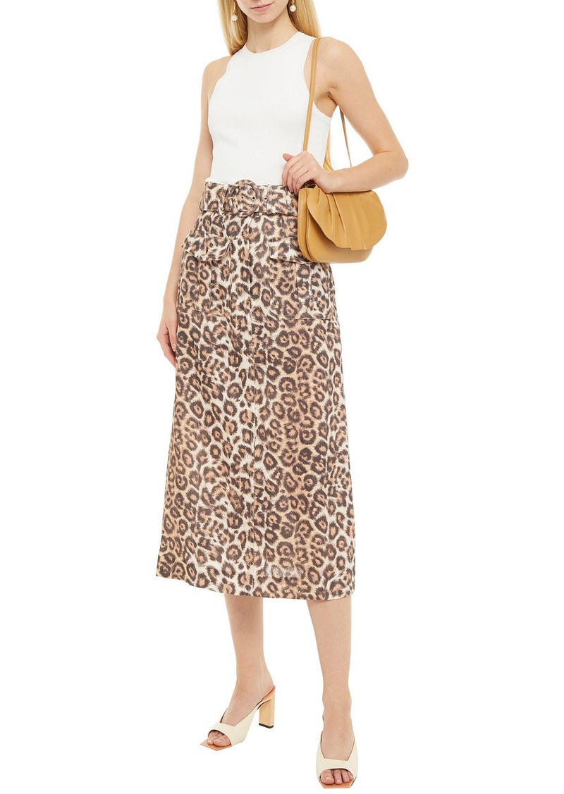 zimmermann leopard print skirt