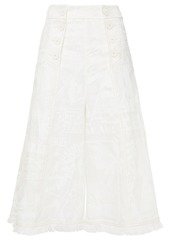 Zimmermann Woman Brightside Button-detailed Printed Linen Culottes Off-white