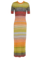 Zimmermann Woman Brightside Striped Ribbed-knit Midi Dress Multicolor