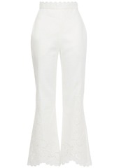 Zimmermann - Broderie anglaise linen flared pants - White - 0