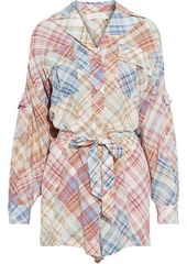 Zimmermann - Charm belted checked silk crepe de chine playsuit - Multicolor - 0